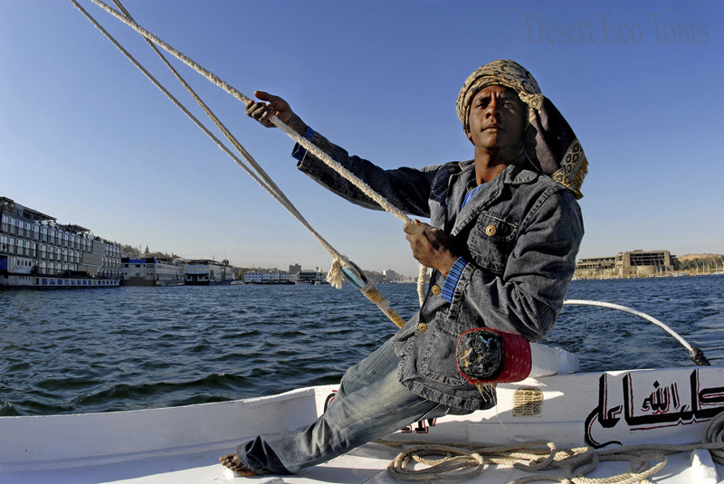 Egypt tour: Faluka boat on the Nile- Aswan